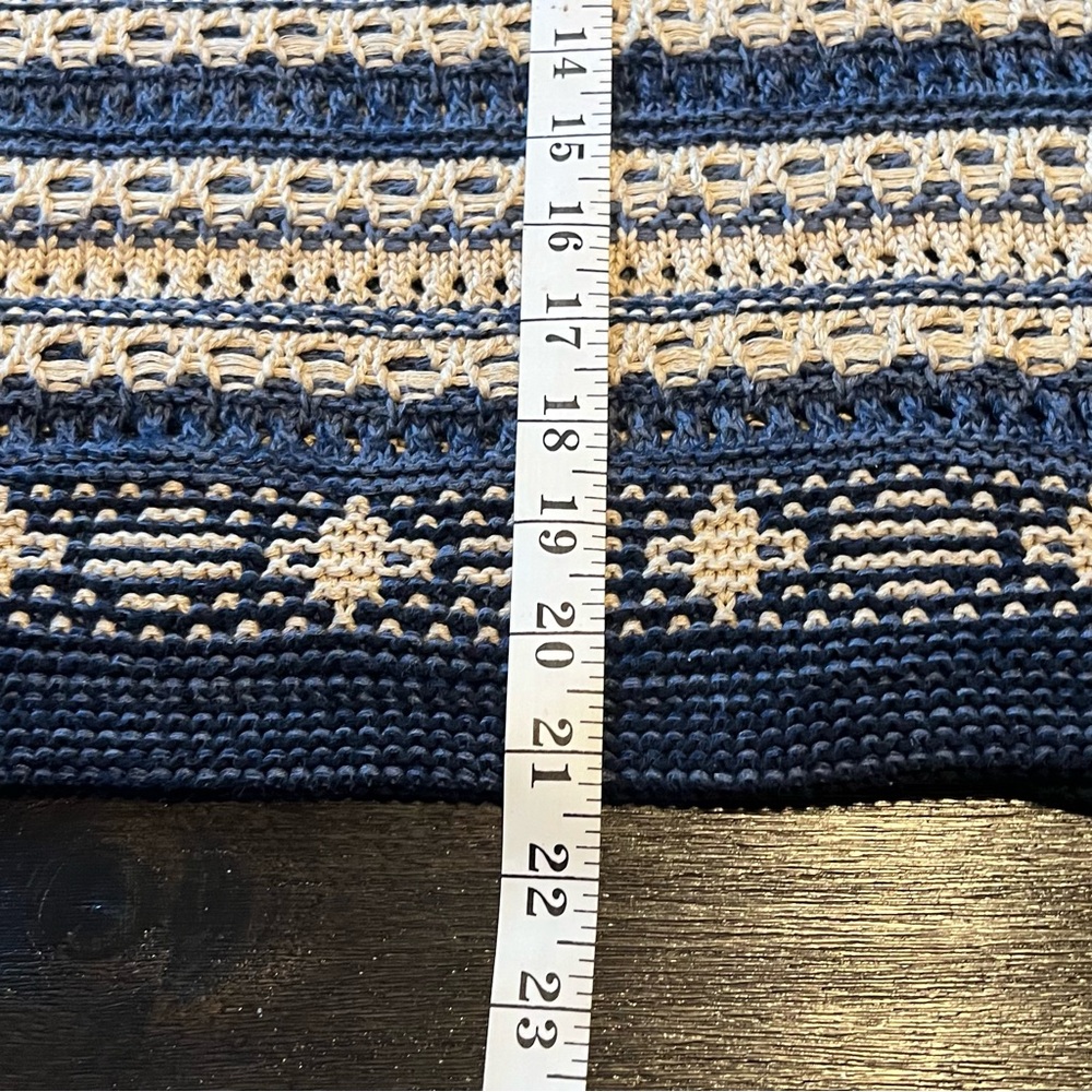 Orvis Women’s Striped Blue & Cream Sweater Sz M Eclectic Grandpa Cabincore Cozy - Picture 9 of 12